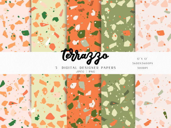 5 Terrazzo Seamless Digital Paper