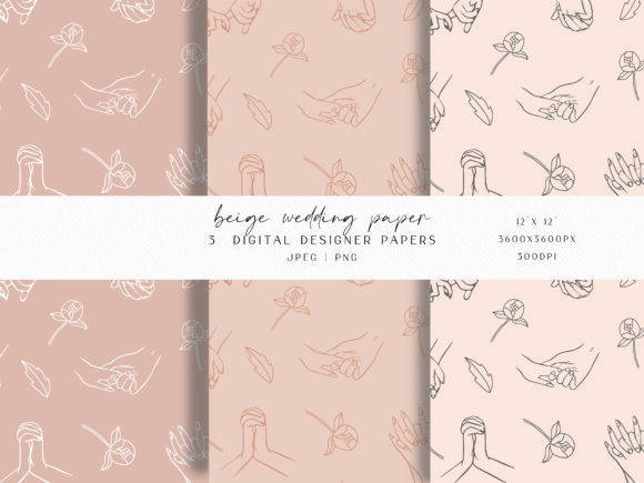 Beige Wedding Digital Paper