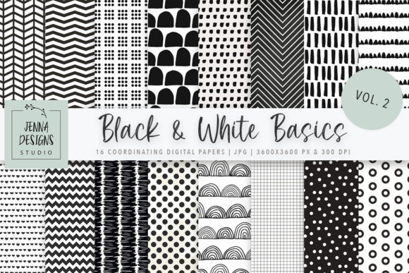 Black White Basics Papers Vol. 2: A Versatile Resource for Designers and Creators