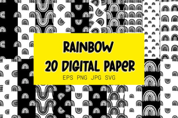 Boho Rainbow Digital Paper