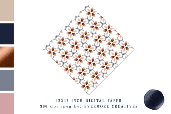 Copper Navy Blue Moon Digital Paper: A Magical Addition to Your Creative Projects