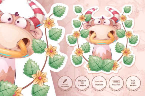 Crazy Cow in Bush - Seamless Pattern: A Creative Powerhouse for Every Project