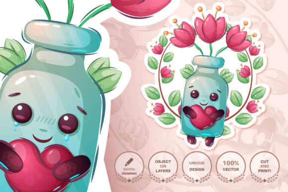 Cute Bottle with Flower: A Versatile Design for Every Project