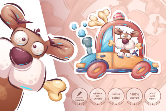 Cute Dog Driving a Car: A Unique Addition to Your Creative Workflow