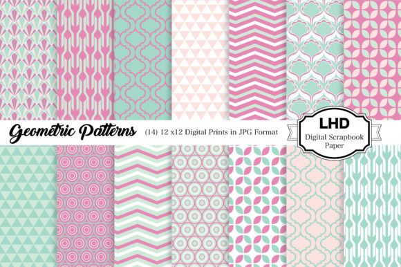 Digital Paper Geometric Scrapbook Paper