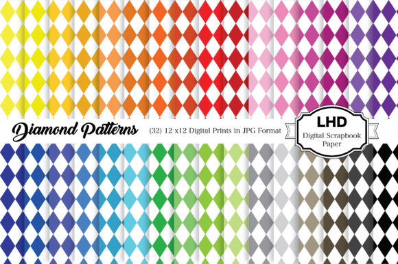 Digital Paper Pack - Diamond Pattern: A Versatile Resource for Creative Projects