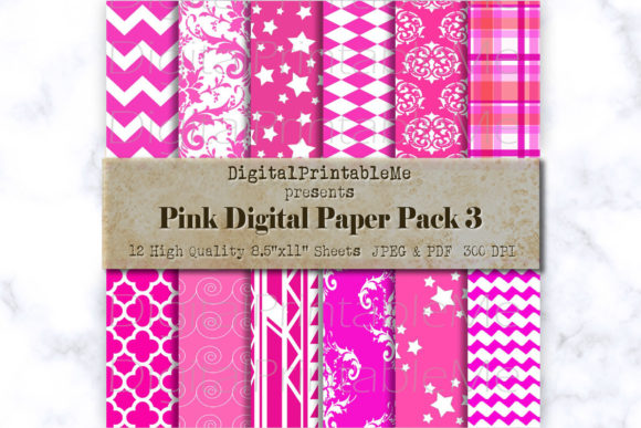 Hot Pink Pattern Digital Paper Fuchsia: A Vibrant Addition to Your Creative Toolkit