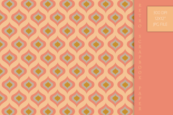 Mid-Century 1960s Retro Pattern in Pink and Peach for Creative Projects