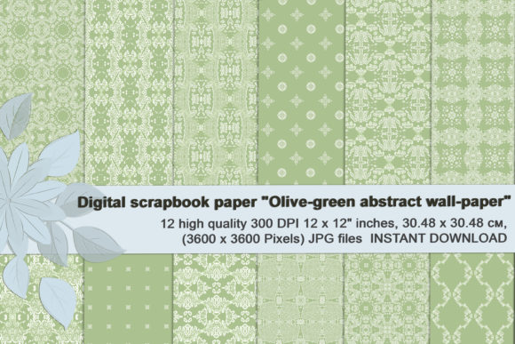 Olive-green Abstract Digital Paper for Creative Projects