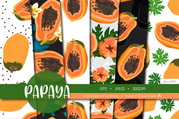Papaya Seamless Pattern Fruit Background: A Versatile Design Resource