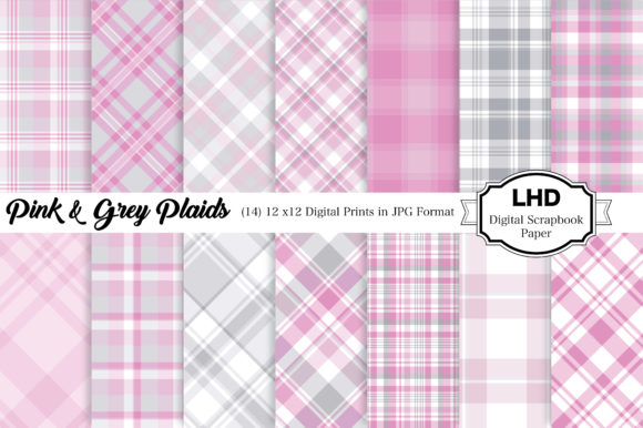 Pink Plaid Scrapbook Digital Paper