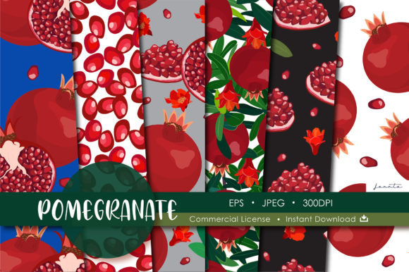 Pomegranate Fruit Seamless Pattern: A Versatile Design Element for Creative Projects