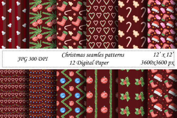 Red Christmas Seamless Pattern.Vol.1: A Versatile Design for All Your Creative Needs