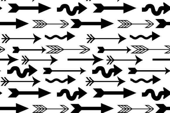Seamless Arrows Pattern - Black Arrows