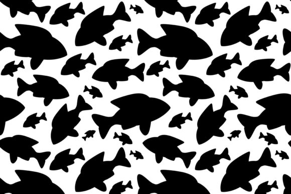 Seamless Fish Pattern Silhouette Design