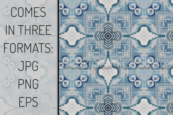 Seamless Vintage Blue Art Deco Pattern 2