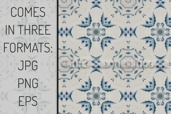 Seamless Vintage Blue Flowers Pattern 13