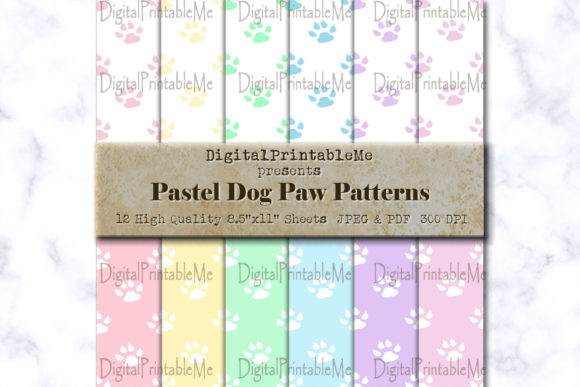 This Pastel Dog Mix Digital Paper Pack