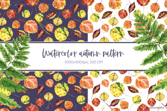Watercolor Autumn Pattern. Fall. Decor